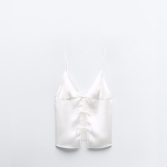 Zara White Satin Tank Top - Picture 1 of 4